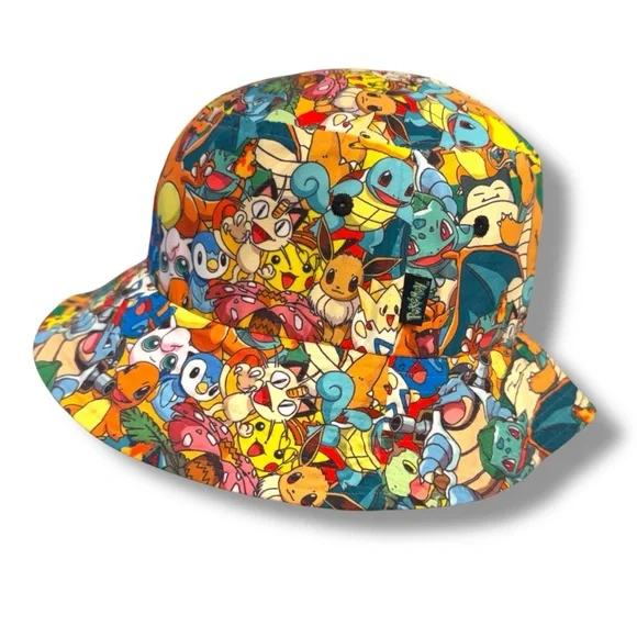2015 Pokemon Bucket Hat All Over Print RN # 115665 One Size Fits All - Picture 6 of 10